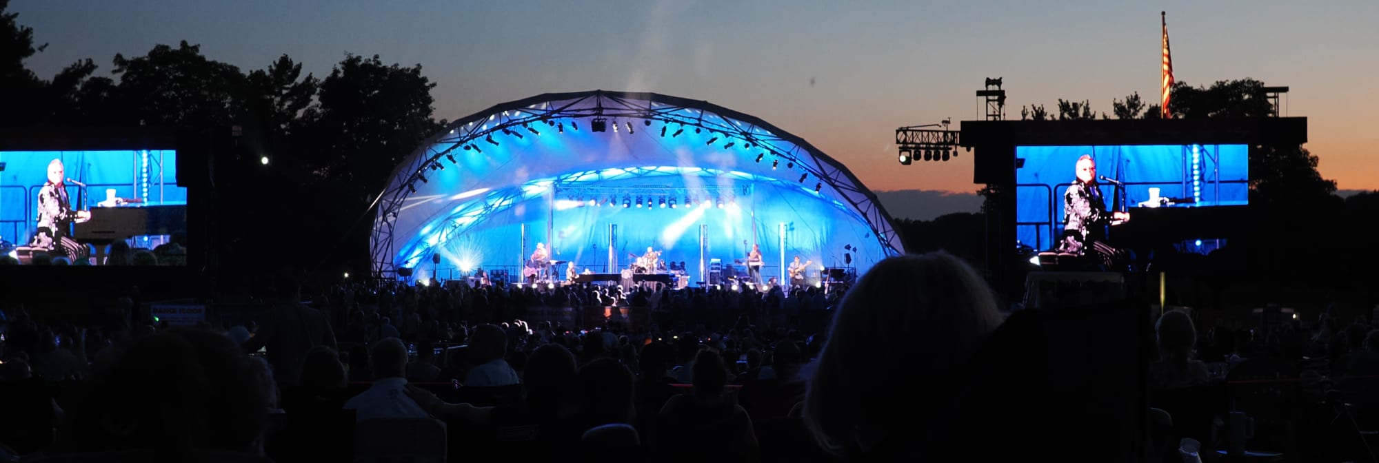 outdoor concert venue at sunset Dallas