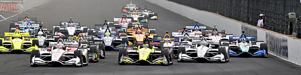 indy cars racing to through the start line Dallas